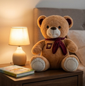 Classic Plush Teddy Bear with Cozy Scarf