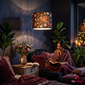 Bloom Noir – Black Floral Fabric Hanging Light