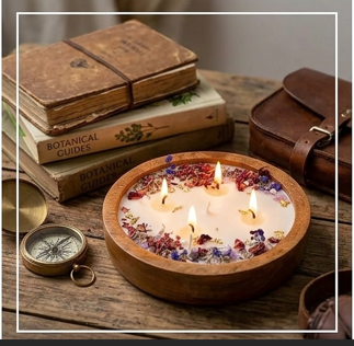 Premium lavender and rose candle