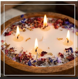 Premium lavender and rose candle