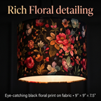 Bloom Noir – Black Floral Fabric Hanging Light