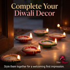 Diwali Decor Handpainted Clay Diyas (Set of 10)