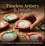 Diwali Decor Handpainted Clay Diyas (Set of 10)