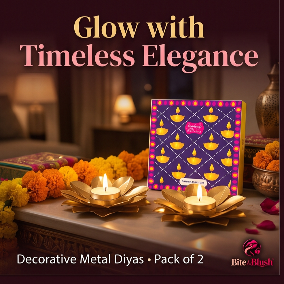 Decorative Metal Diya - Diwali Gift (Pack of 2)