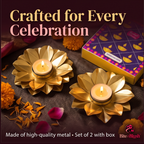 Decorative Metal Diya - Diwali Gift (Pack of 2)