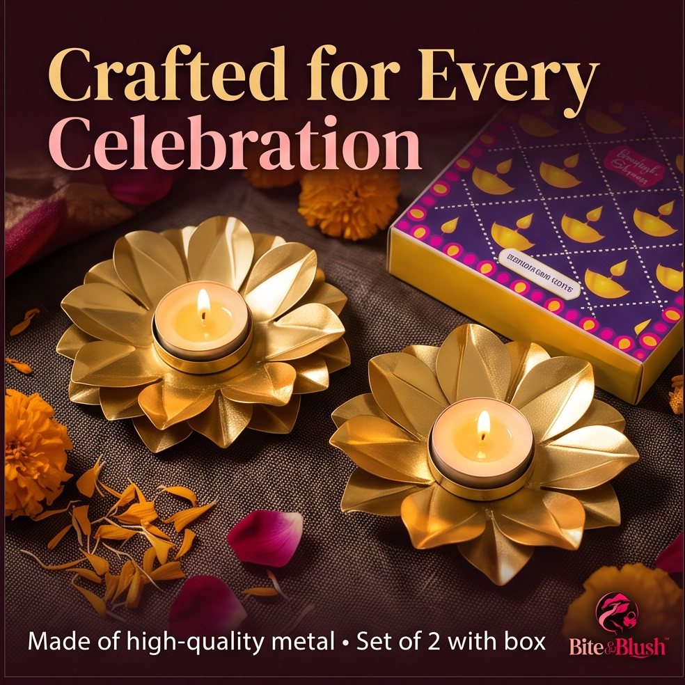 Decorative Metal Diya - Diwali Gift (Pack of 2)