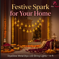 Warm White Metal Diya LED String Lights 14 LED 3 Meter
