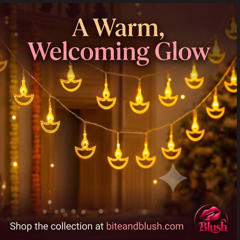 Warm White Metal Diya LED String Lights 14 LED 3 Meter
