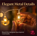 Warm White Metal Diya LED String Lights 14 LED 3 Meter